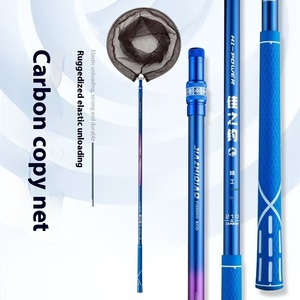 Ensemble de filet de pêche télescopique en acier au carbone souple - Tête de filet légère et rigide, canne nue, pelle à poisson pour la pêche au snapper en lac et en rivière - Product Image 2