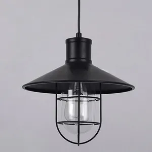 Retro Iron Harbor Pendant Light Lantern Vintage Black Iron Indoor Lightings Single Head Chandelier