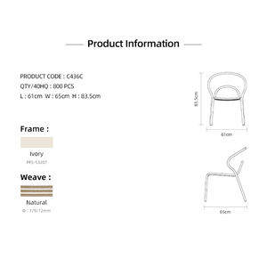 Ensemble de table et de chaises de jardin en osier tressé Artie pour l'extérieur, ensemble de meubles de patio, meubles de restaurant, table et chaises de <span class=keywords><strong>bistrot</strong></span> d'extérieur - Product Image 4