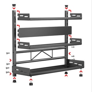 Étagère de rangement multifonctionnelle réglable à 3 niveaux pour cuisine, organisateur d'outils et de couteaux, support amovible pour épices - Product Image 2