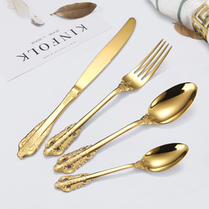Hotel Luxus Löffel Gabel Gold Silber Farbe Besteck Kochlöffel Besteck Hochzeit Edelstahl Geschirr Gold Löffel Set - Product Image 4