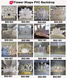 LEDA Event Supplies - Nuevo Fondo Acrílico con Recortes Florales Azules Estilo Indio para Bodas - Product Image 5