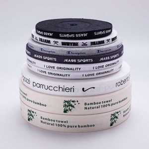 10Mm 3/8 Inch Tùy Chỉnh Dệt Thư Ribbon Debossed In Ấn Nylon Trở Lại Cổ Băng Với Logo Cho T-Shirt Áo Len - Product Image 6