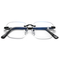 Lunettes de lecture progressives sans monture, fines, dorées, photochromiques, anti-lumière bleue, avec transition solaire