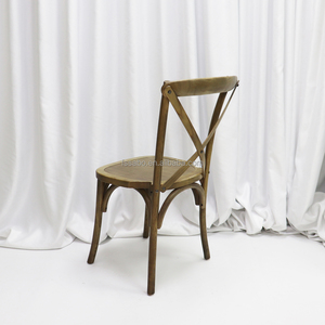 Chaise de salle à manger américaine solide en hêtre moderne et confortable, chaise fourche à dos croisé en bois vintage pour hôtels - Product Image 3