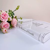 Vase à fleurs en acrylique transparent décoratif Saveur artistique et touche culturelle Forme rectangulaire élégante 13cm*20cm Décoration de mariage