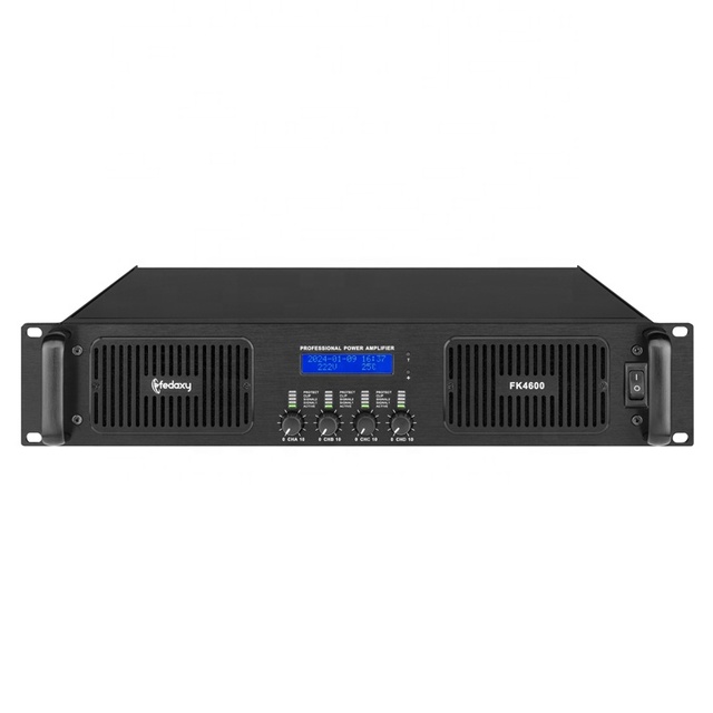 600 Watts 4 Channel 2U 8ohm Professional Digital Amplifier Class h Power Amplifier
