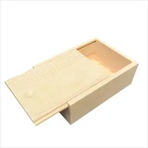Caixa de presente personalizada retangular de madeira sólida, caixa de presente de coleção com capa de deslizar, caixa de armazenamento