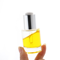 HOPECK Bouteilles en verre 15/30/50ML Récipients droits pour huile essentielle/sérum Or/Argent Aluminium 20/410 Bouton poussoir Pipette compte-gouttes"
