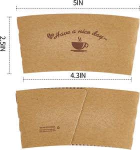 Manchons en papier biodégradables pour boissons chaudes, hôtels et cafés, 8/12/16 oz, avec logo - Product Image 2