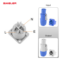 Connecteurs femelles Powercon 3pin Socket 3Pole Chassis Plug Panel Mount Female Jack Plugs Adapters Compatible avec Neutrik Nac3fca