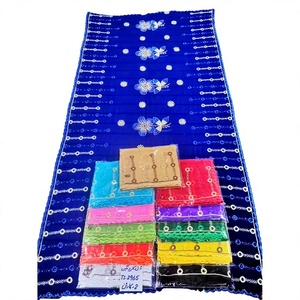 Écharpe en mousseline de soie pour femme, motif floral, papillon, strass, chaîne brodée, légère, respirante, douce, OEM ODM - Product Image 2