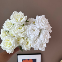 Ramo de Flores Artificiales de Rosas de Diamante de 9 Cabezas Estilo Europeo para Ceremonia de Boda y Centro de Mesa de Vestíbulo de Hotel de Lujo