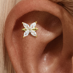 Nouvelles Boucles d'Oreilles Clous en Argent Sterling S925 Plaqué Or, Style Ins, Diamant, Petites et Exquises, pour Femme - Product Image 6