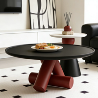 Ensemble de table basse rectangulaire pour petit appartement, Nouveauté 2026, en bois massif, avec rangement, style luxe léger, mobilier de salon