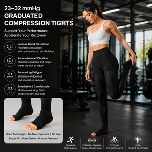 Venta caliente Body-Shaping Moderate 23-32 MmHg Unisex Open Toe Panty-hose <span class=keywords><strong>Medias</strong></span> de compresión <span class=keywords><strong>para</strong></span> venas varicosas - Product Image 5
