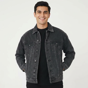 Nueva llegada de moda personalizada abrigo de lana chaqueta de mezclilla ropa de calle Chaqueta de algodón lavado con botones de gran tamaño para Menc - Product Image 1