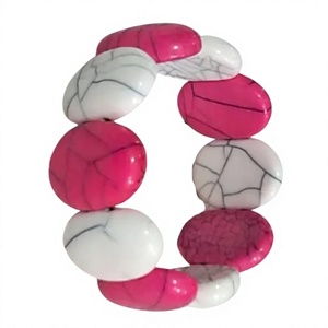 Bracelet en résine rose et blanche de qualité supérieure, perles, designs uniques, mignon, cadeau, bijoux de mariage pour femme - Product Image 1