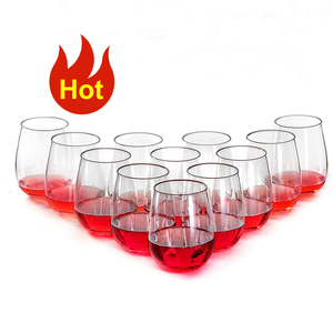 Amazon best sell 100% Tritan Plastic Wine Glasses No Stem Bpa Free Plastic Unbreakable Whiskey Glass Set