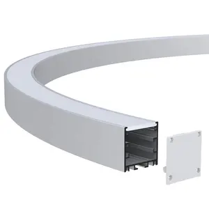 Profil LED rond flexible pliable en alliage d'aluminium linéaire de courbe de cercle de personnalisation suspendue pour le plafond