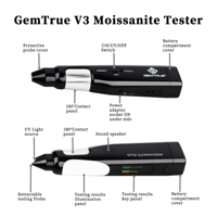 Selector de Moissanite GemTrue Moissanite Tester V3 Prueba precisa fácil de usar con batería de 9V