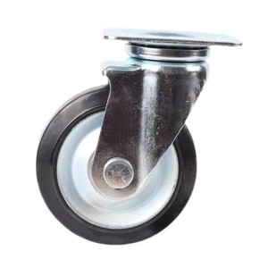 Roulette en caoutchouc noir industriel 75 80 85 100 125 160 200 250mm roulement à rouleaux pour chariot à main - Product Image 1