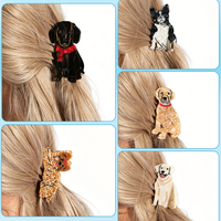 Pince à cheveux personnalisée en acétate, collection chiens, style tendance, boîte surprise, modèles Labrador et Teckel, pour cadeaux de filles
