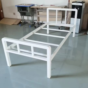Cadre de lit simple moderne pliable en fer et acier avec tube carré pour la maison, la chambre, l'école, l'hôpital, le salon - Product Image 1