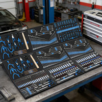 Ensemble d'outils à main professionnels robustes 312 pièces en CRV avec mousse EVA pour la réparation de véhicules, marteaux, clés à molette, support ODM
