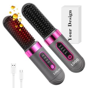 0728 2026 New Cordless Straightening Brush Hair Straightener Comb Mini Hot Rechargeable - Product Image 3