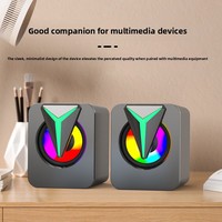 Speaker USB Berkabel Komputer, Speaker Desktop Mini Aktif Warna-warni RGB, Universal untuk Desktop dan Notebook