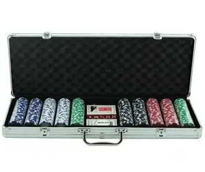 500 casino Chip texas hold'em Style Poker Chip Aluminum Case Set Fichas De poker