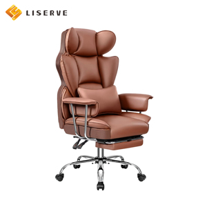 Chaise de bureau ergonomique moderne, grande et haute, avec dossier haut, chaise de jeu blanche, <span class=keywords><strong>repose</strong></span>-pieds inclinable, cadre métallique, accoudoirs fixes - Product Image 2