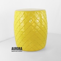 Tabouret en céramique émaillée de haute qualité pour la décoration de jardin et de maison, jaune moderne, réglable, prix raisonnable