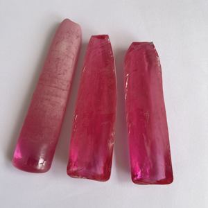 # พลอยคอรันดัมสีชมพูสังเคราะห์ 2 เม็ด แบบหยาบยังไม่ได้เจียระไน - Product Image 3