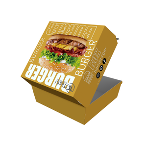 Caja de hamburguesas barata, tinta de soja, personaliza tu logotipo, hamburguesa impresa personalizada, caja para llevar, caja de hamburguesas con compartimento para patatas fritas - Product Image 1