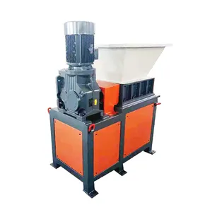 cloths fabric waste small scrap crusher solid waste plastic bottle two shaft mini shredder machine price