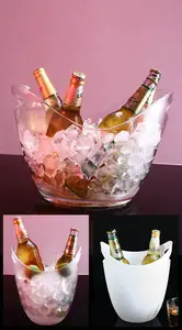 Seau à glace en plastique personnalisé pour bière, marque célèbre, corona gris