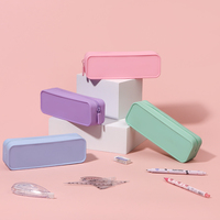 Étui à crayons personnalisé avec logo par sublimation, étui à crayons en silicone imperméable, simple, pour le rangement de fournitures de bureau, étui pour stylos, cadeau
