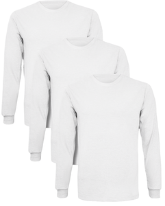 Camisetas Formales de Algodón para Hombre, Manga Larga, Cuello Redondo, Corte Regular, con Diseño de Patrón y Logotipo Frontal, 300 Gramos - Product Image 1