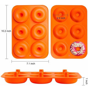 Juego de Moldes de Silicona Reutilizables para Donas, Antiadherentes, para Hacer Donas, Cupcakes y Muffins Caseros, Fáciles de Limpiar, Aptos para Horno - Product Image 2
