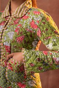 Handmade <b>Kantha</b>-Style Floral Patchwork Quilted <b>Jacket</b> Printed Cotton Breathable & Eco-Friendly 100% Cotton Shell - Product Image 6