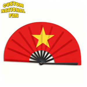 Abanicos Plegables con la Bandera de Vietnam al por Mayor, Abanicos Personalizados Impresos para Carnaval, Bodas, Festivales, Fiestas, Agencias de Viajes, Recuerdos - Product Image 1