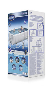 <span class=keywords><strong>Piscina</strong></span> de PVC con marco de acero <span class=keywords><strong>rectangular</strong></span>, alberca con bomba de filtro de arena - Product Image 6