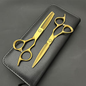 Ciseaux à cheveux professionnels dorés 6.0 pouces, ciseaux à effiler en acier inoxydable pour droitiers, usage esthétique, personnalisation de marque possible - Product Image 5