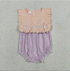Robe sans manches à rayures violettes pour bébés filles, 2 pièces, longueur genou, combinaison - Product Image 6