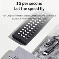 Lexar E6 Aluminium NVMe M.2 Portable SSD Enclosure Case Type-C USB3.2 Gen 2 Hard Drive Eksternal 10Gbps untuk Kotak Disk SSD M.2
