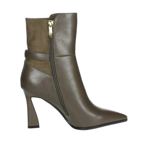 Tronchetti grigi da donna con chiusura Slip-On con tacco stringato di 5cm, tomaia in pelliccia traspirante per stile Chelsea da Cowboy da neve autunno/inverno - Product Image 4