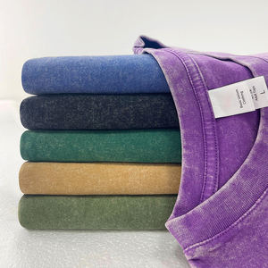 เสื้อยืดลำลองลายสีทึบผ้าถัก230กรัมทรงโอเวอร์ไซซ์เข้ารูปฮิปฮอปผ้าไหมเสื้อบุรุษผ้าคอตตอนออกแบบโลโก้ได้ตามต้องการ - Product Image 1