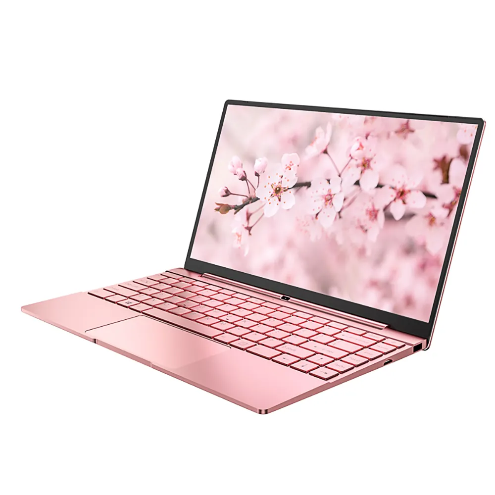 2021 Pink Laptops Customized 14.1 Inch Notebook Ultra Mini Portable Full View Display With Narrow Edge Computer